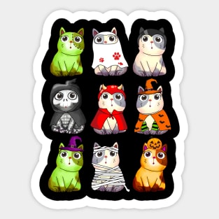 Funny cat Costume Halloween Sticker